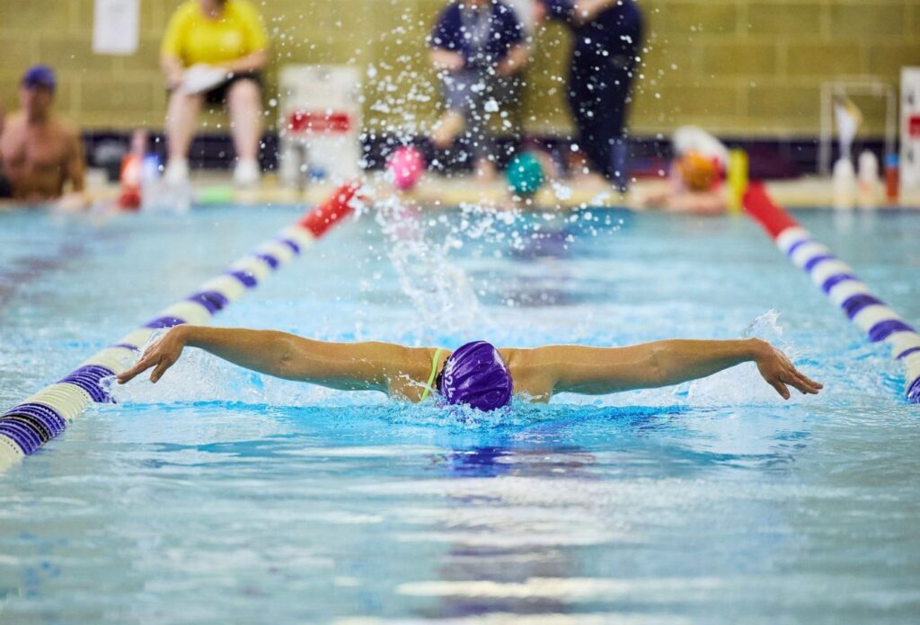 Butterfly stroke in Bluecoat Sports swimming pool