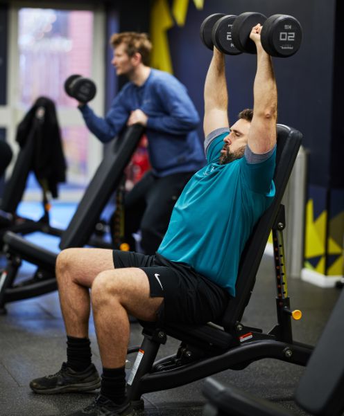 Man working out in the gym