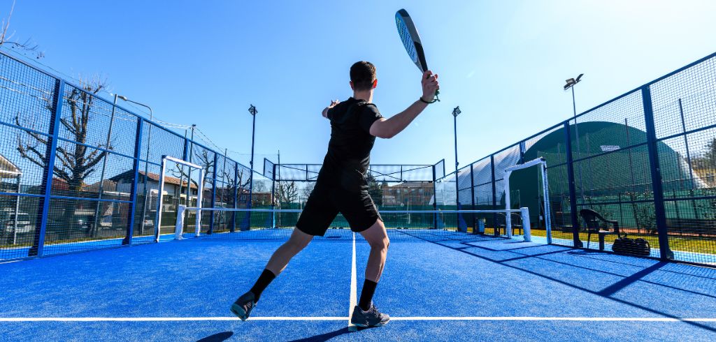 man playing padel