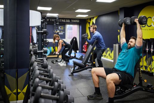 three people working out at bluecoat sports