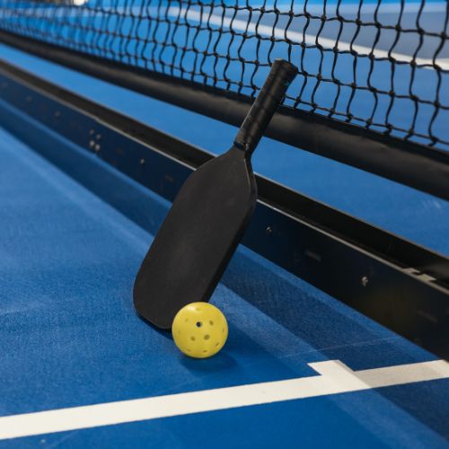 pickleball racket and ball