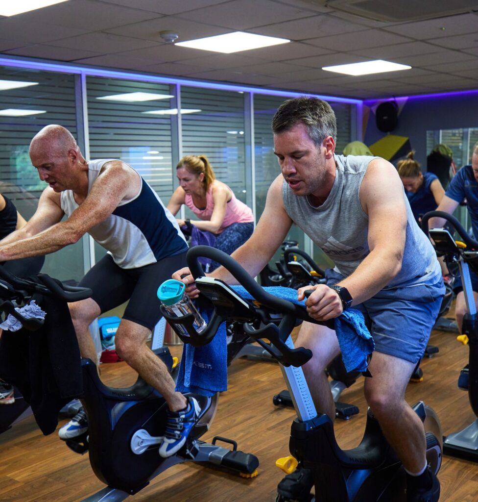 Indoor cycling class